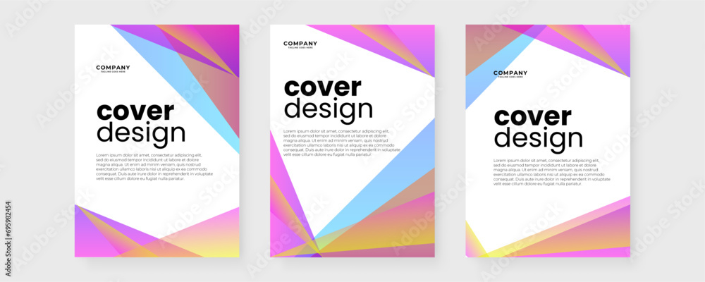 Colorful colourful geometric shapes cover design template. Creative templates for report, corporate, ads, branding, banner, cover, label, poster, sales