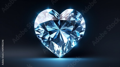 Cartoon clipart of heart-shaped diamond, Valentine's Day artwork, isolated on transparent background