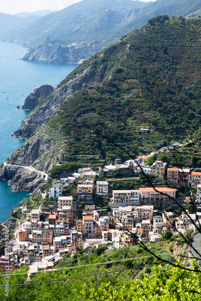 Panoramic view of the town of Riomaggiore Liguria