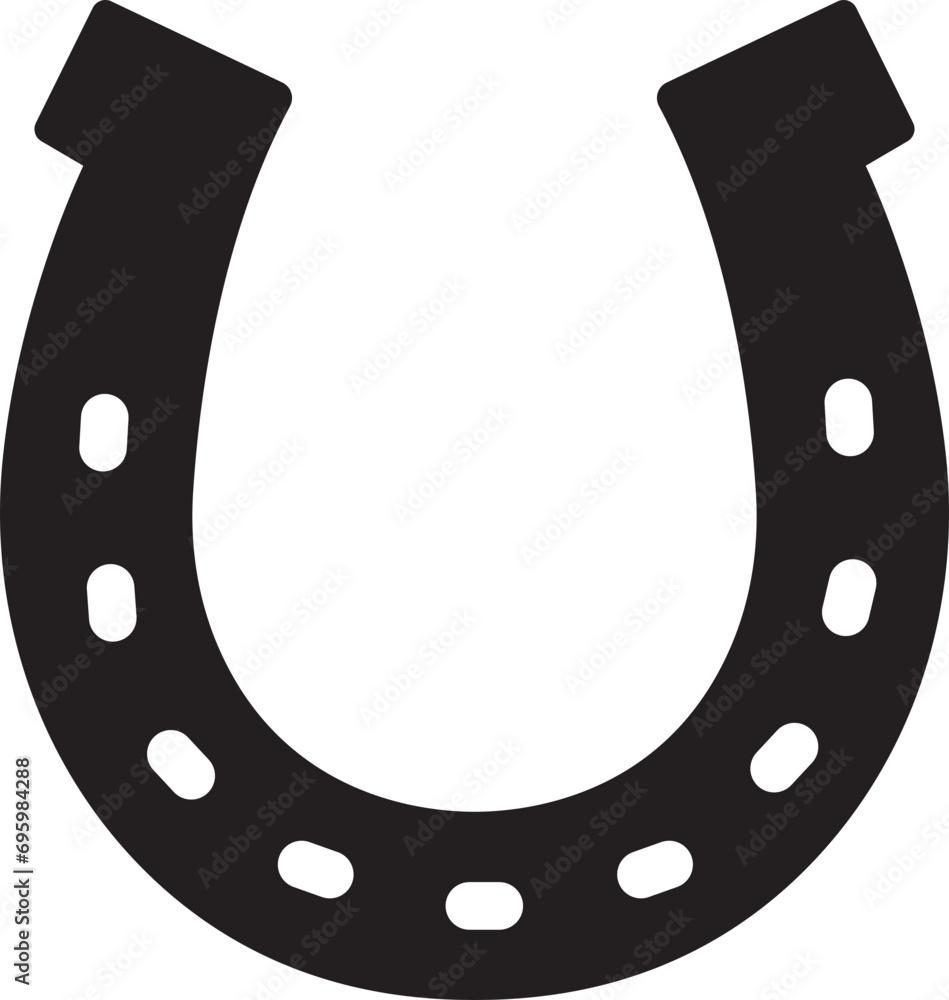 Fototapeta premium Horseshoe icon. Black Fill silhouette of horseshoe on transparent background. Horseshoe logo suitable for company logo, print, digital, icon, apps, and other marketing material purpose.