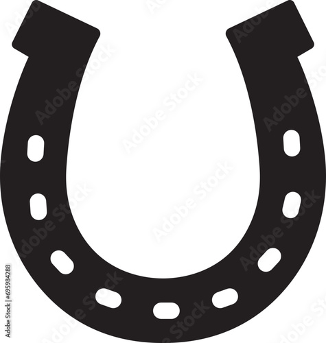 Horseshoe icon. Black Fill silhouette of horseshoe on transparent background. Horseshoe logo suitable for company logo, print, digital, icon, apps, and other marketing material purpose.