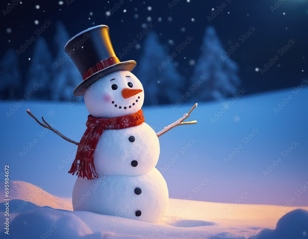 Obraz premium snowman in the snow