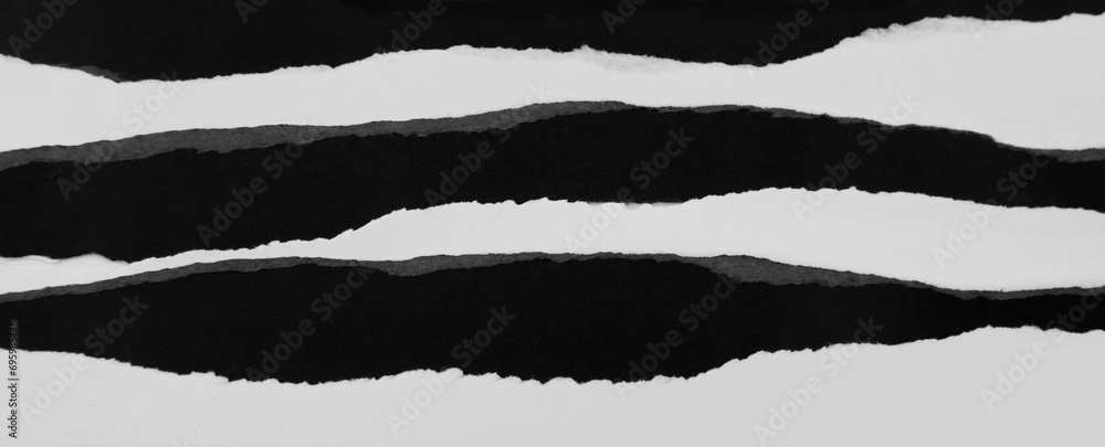 Ripped black and white paper Ripped black and white paper