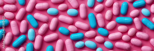 close up of colorful pills  banner