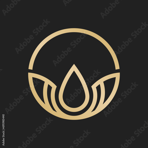 Lotus flower. Contour vector illustration for packaging, corporate identity, labels, postcards, invitations.
