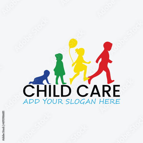 child daycare logo design vector format