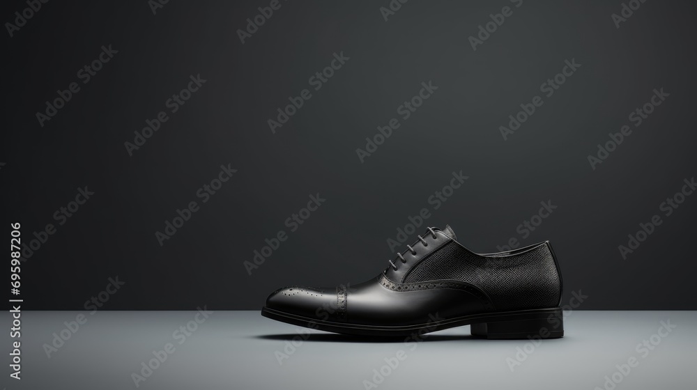 A pair of black shoes - obrazy, fototapety, plakaty 
