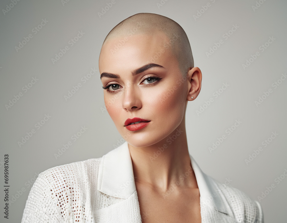 portrait of bald beautiful girl portrait of bald beautiful girl