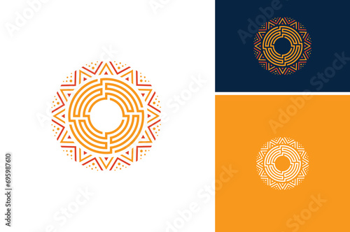 Artistic Circular Pattern for Moon Sun Star Solar Art Motif logo design