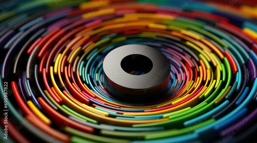 Fototapeta premium Rainbow abstract background with a blend of colors and creative patterns. Ideal for artistic and creative projects. A visually striking and vibrant illustration