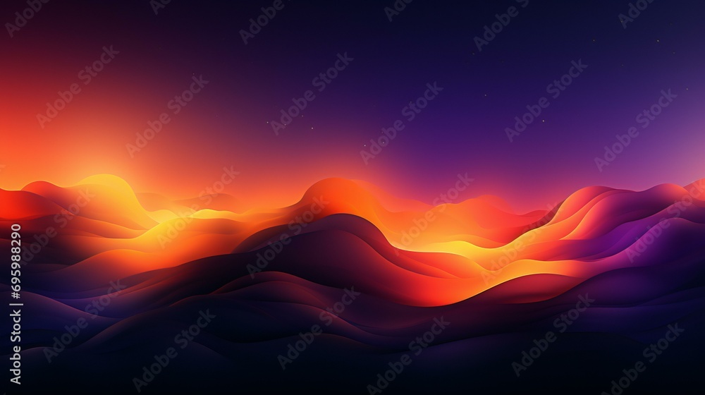 Illustration of a night sky over a desert landscape, with stars, planets, and a beautiful sunset. Ideal for fantasy and space-themed concepts. A captivating and cosmic illustration