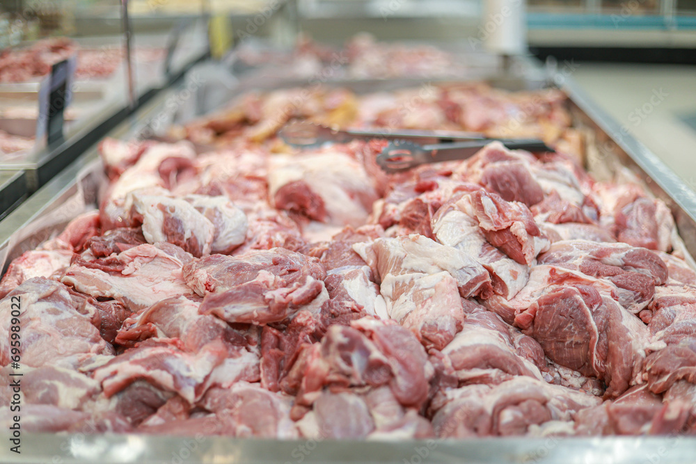 Fresh pork in the supermarket It's from pork Fresh pork in the supermarket It's from pork