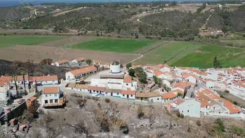 Algarve Portugal Old town city centre drone windmill