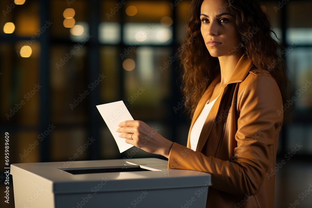 Empowered Voice Woman Votes, Actively Shaping Her Nation's Future in a ...