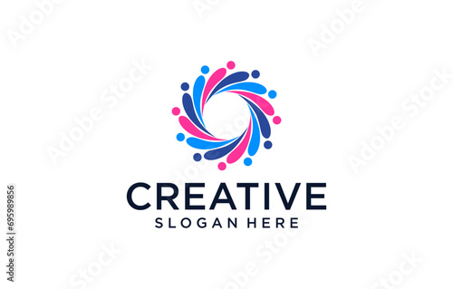 modern minimalist community circle logo design