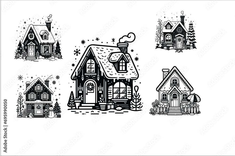 Sweet Home Dreams: EPS Vector Illustrations for Cute and Playful Interior Design - Ideal for Graphic Projects