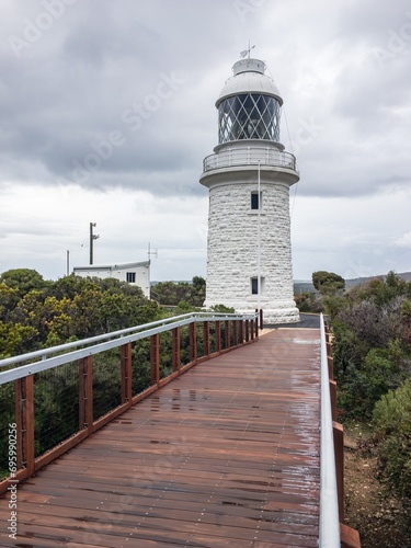 Old white lighthouse at Cape Naturaliste, Western Australia built in 1903