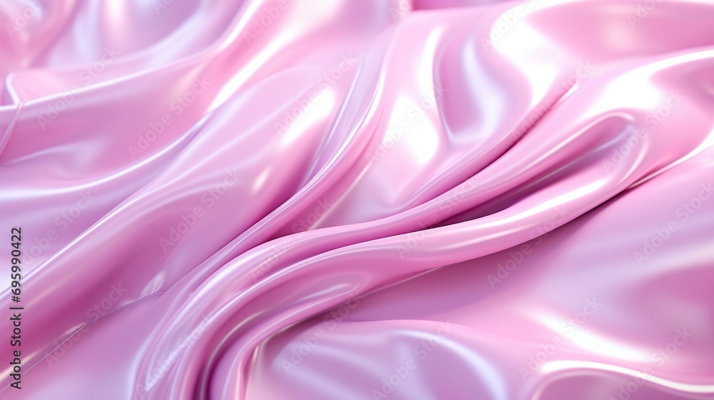 Obraz premium Pink silk fabric with a smooth and shiny texture. Elegant and romantic concepts