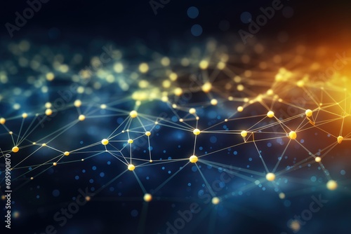 Abstract technology background. Network connection structure. Big data visualization. 3D rendering, Abstract digital network background, technology and complex engineering concept, AI Generated