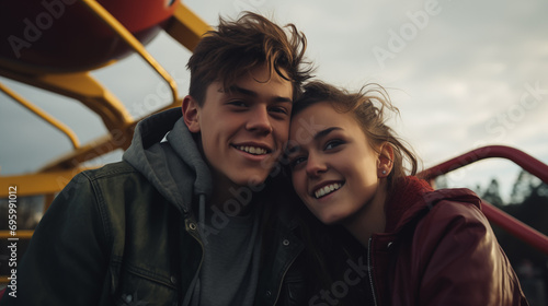 Amusement Park Adventure Filled Teenage Couple