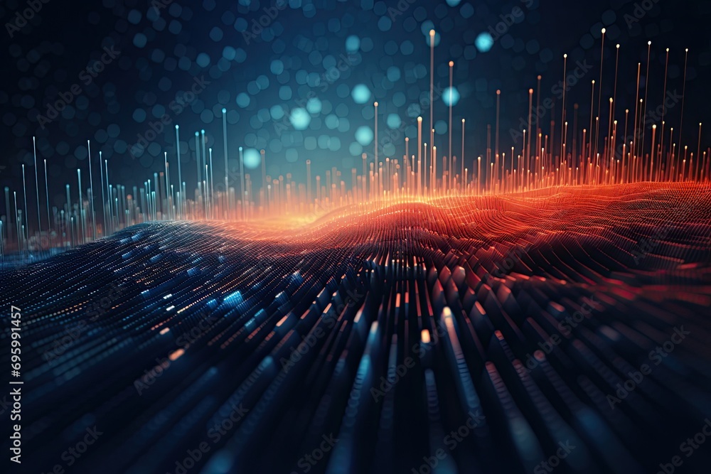 3d rendering of abstract digital background with particles and lines. Network concept, Abstract futuristic background Data Transfer, AI Generated 3d rendering of abstract digital background with particles and lines. Network concept, Abstract futuristic background Data Transfer, AI Generated
