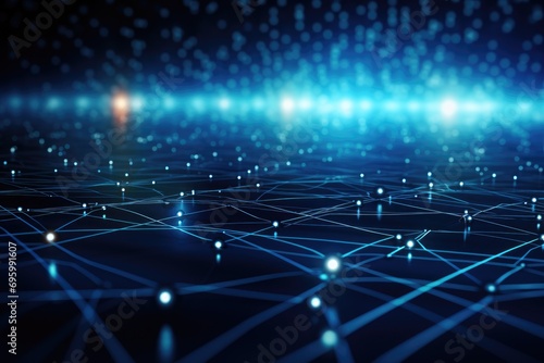 Abstract technology background. Network connection concept. 3D Rendering, Abstract technology background with connection lines and dots. 3D Rendering, Abstract technology background, AI Generated