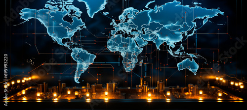  cyber data screens world map
