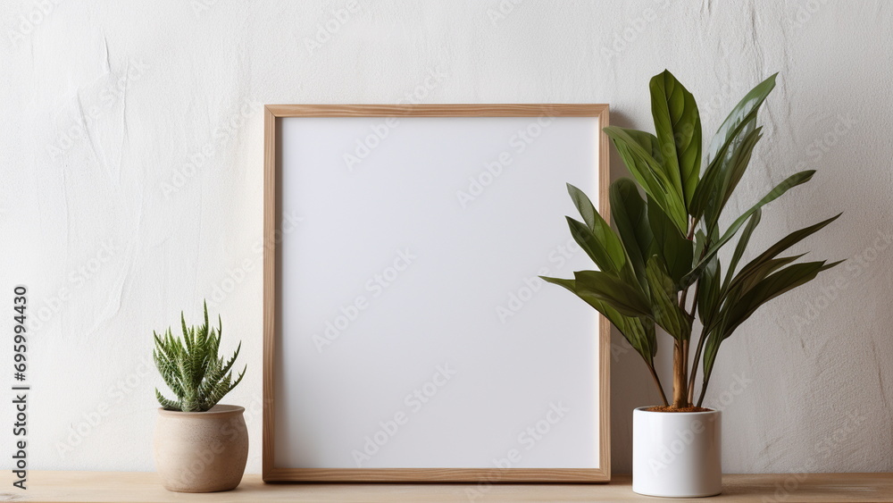 blank poster frame mock up, 3d render blank poster frame mock up, 3d render