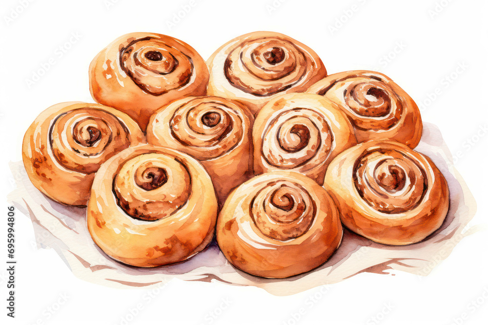 Fototapeta premium Sweet breakfast dessert pastry background bakery bun