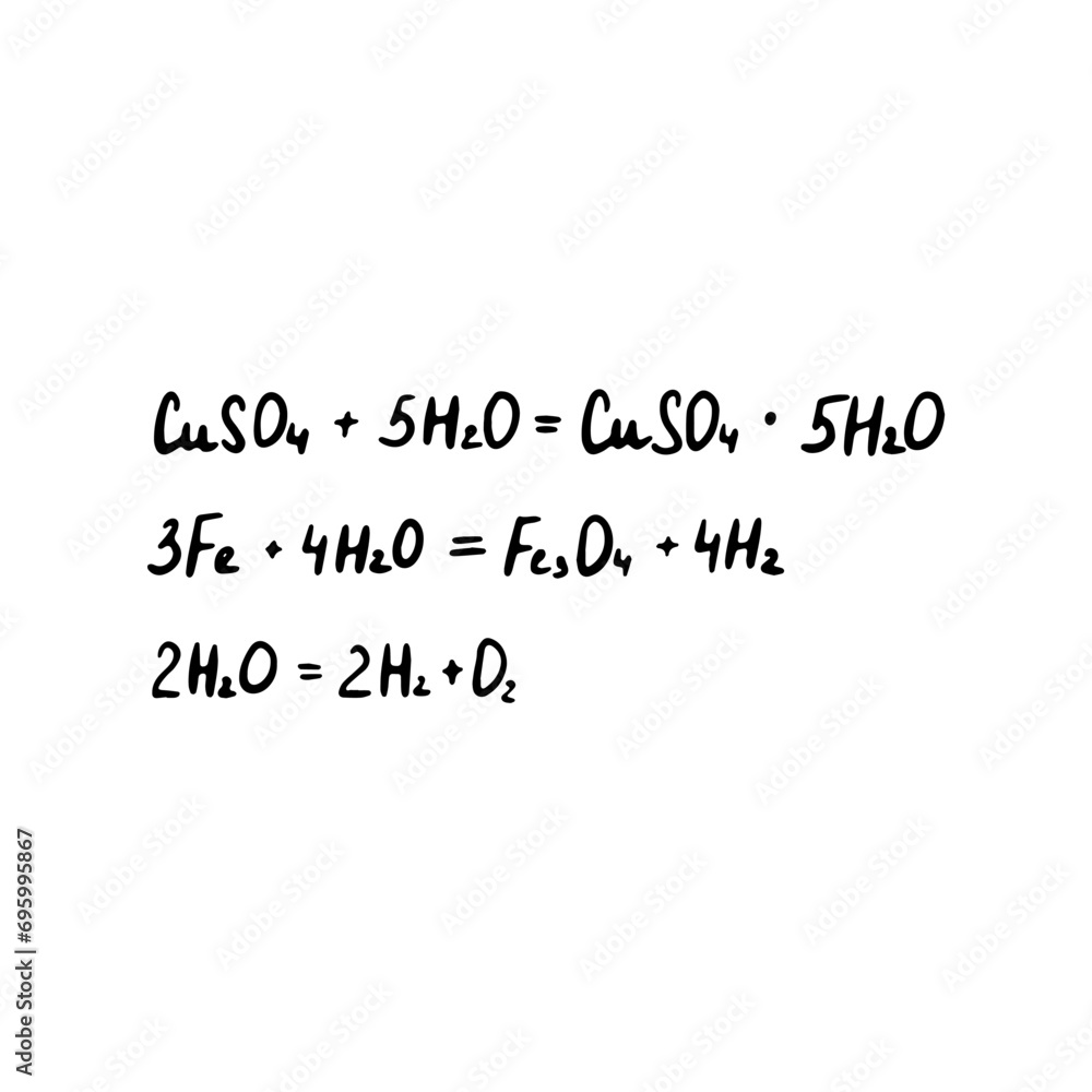 Chemical formula. Vector doodle illustration. Education element. Chemical formula. Vector doodle illustration. Education element.