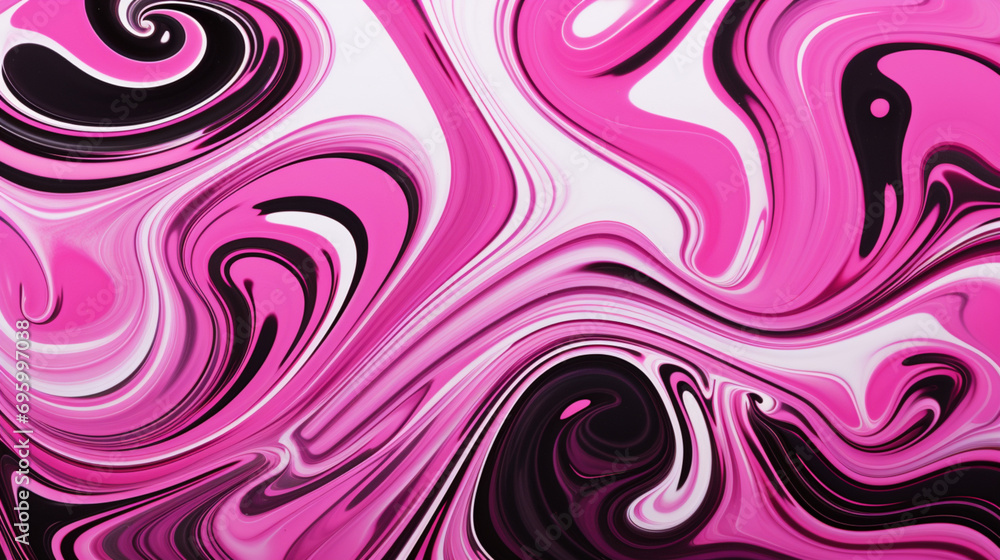 Zoom, gros plan sur de la peinture liquide marbrée. Coloré, rose, noir, blanc. Arrière-plan pour conception et création graphique. Zoom, gros plan sur de la peinture liquide marbrée. Coloré, rose, noir, blanc. Arrière-plan pour conception et création graphique.