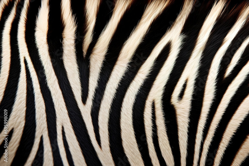 Black and white zebra skin background, wild animal.