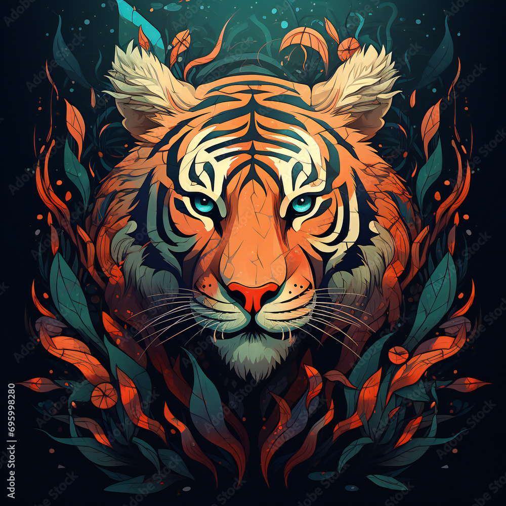 Tiger Head Face for Retro Logos, Emblems, Badges Tiger Head Face for Retro Logos, Emblems, Badges