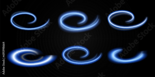 Blue glowing lines.Neon elements for design.
