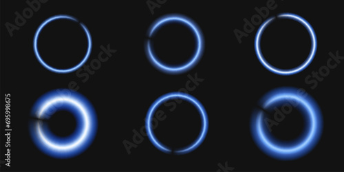 Blue glowing lines.Neon elements for design.
