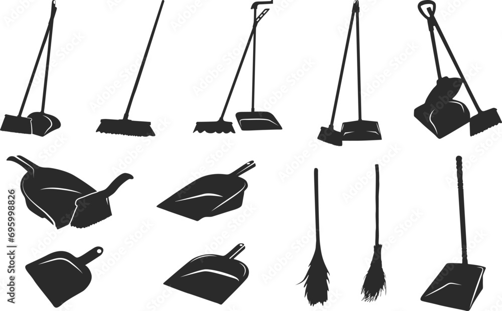 Dustpan SVG, Dustpan silhouette, Broom and dustpan SVG, Broom SVG