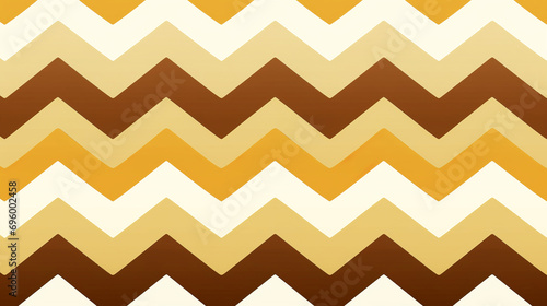 The chevron shape is an interplay of white, beige, brown and yellow colors with copy space. Background concept. AI generated.