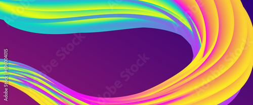 Colorful colourful abstract geometric trend liquid gradient shape on fluid shape illustration composition banner. 3D vibrant modern graphic design for banner, flyer, card, website or brochure cover