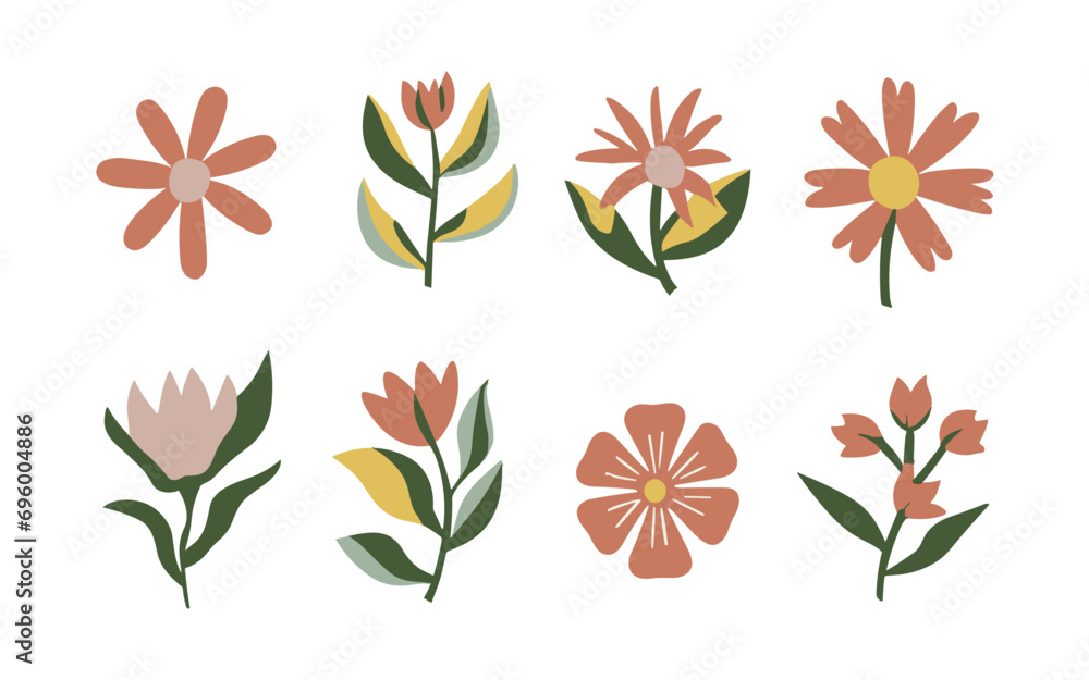 Abstract wildflowers vector clipart. Abstract wildflowers vector clipart.