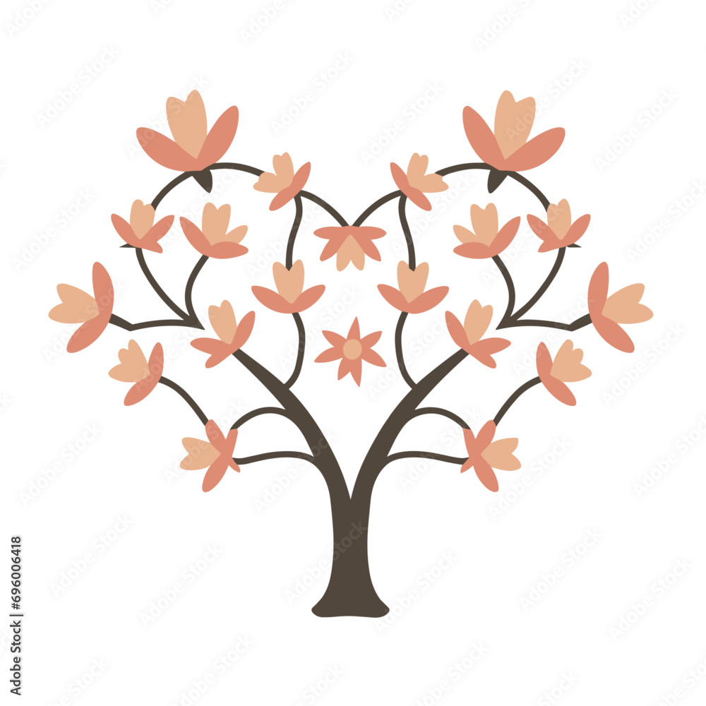 Abstract tree vector clipart. Valentine's day vector clipart. Spring illustration. Abstract tree vector clipart. Valentine's day vector clipart. Spring illustration.
