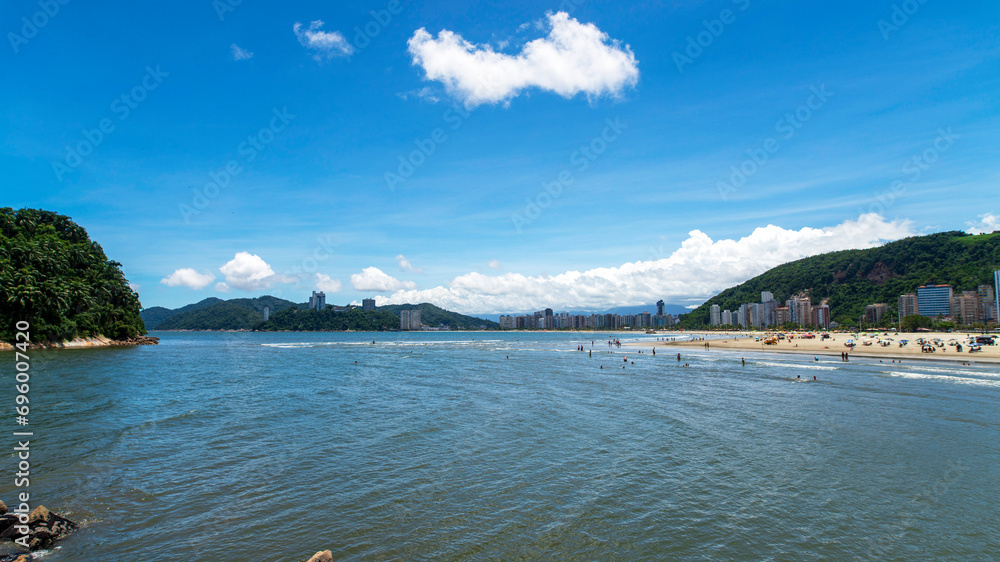 Naklejka premium Santos Beach. Brazil.