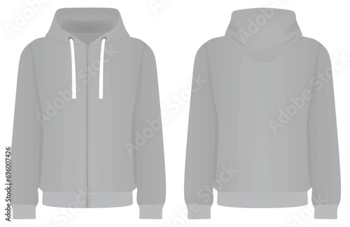 Grey male hoodie. vector illustration