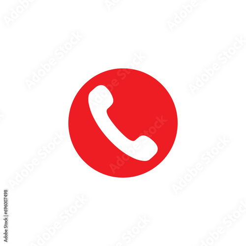 Fototapeta Naklejka Na Ścianę i Meble -  Red coloured phone icon illustration