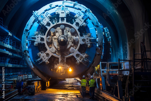 tunnel boring machine working on a tunnel boring operation