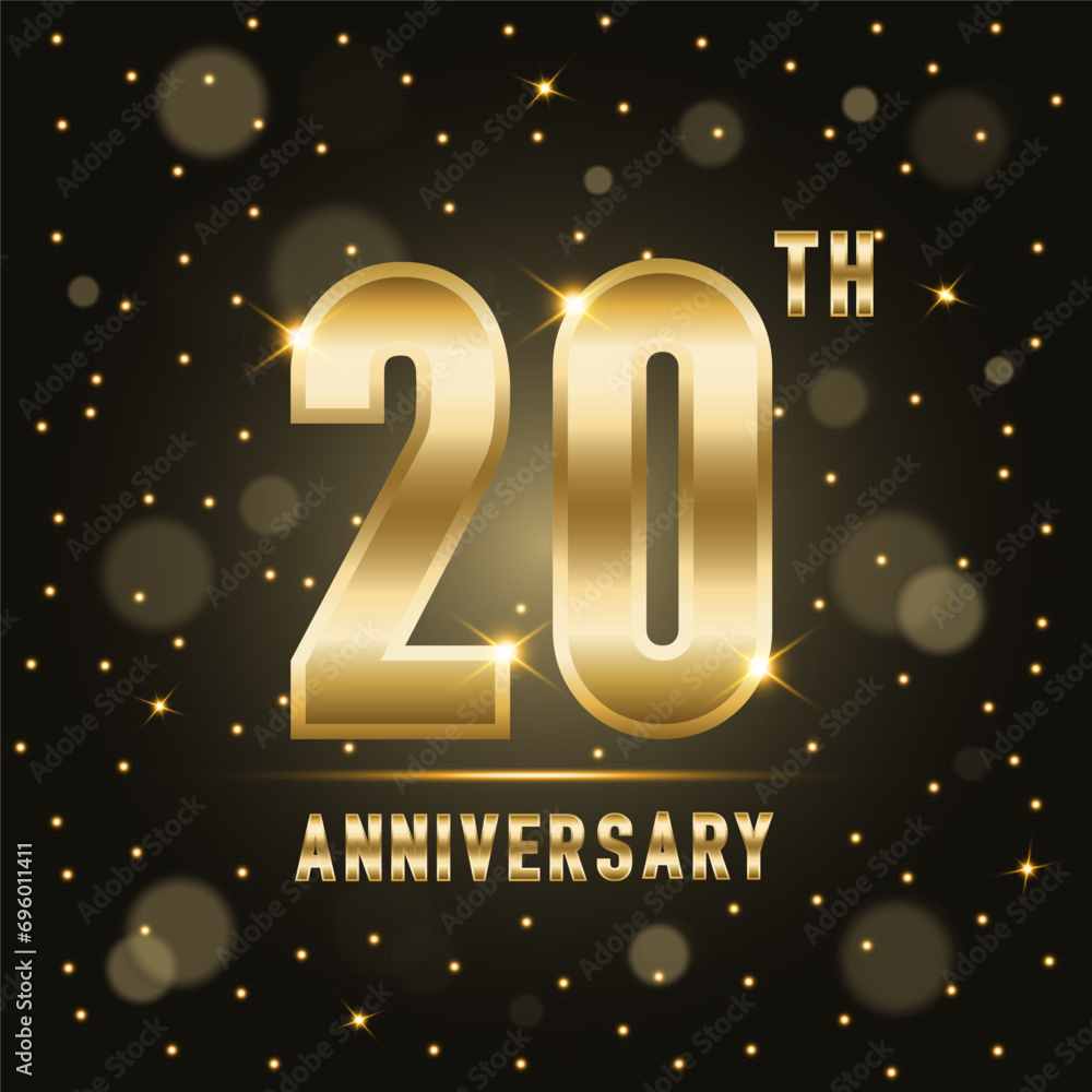 20th Anniversary Logo Design With Double Line Numbers Golden 20th-anniversary-logo-design-with-double-line-numbers-golden