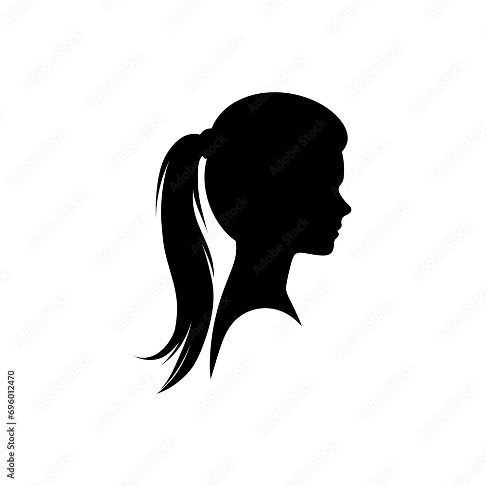 Women hair style ponytail icon