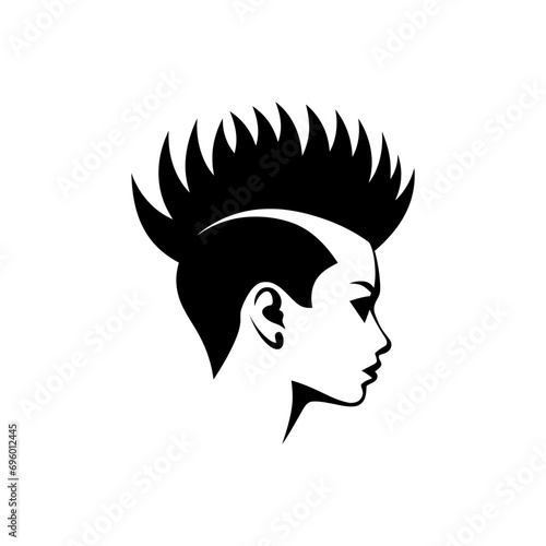 Women hair style mohawk icon