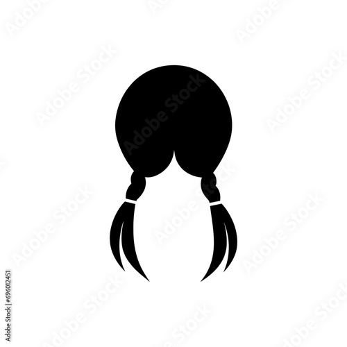 Women hair style pigtail icon