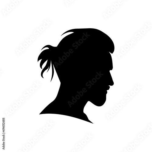 Man hair style ponytail icon