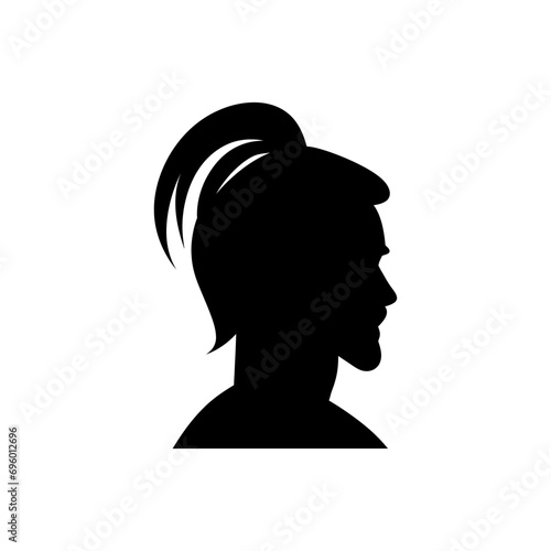 Man hair style ponytail icon